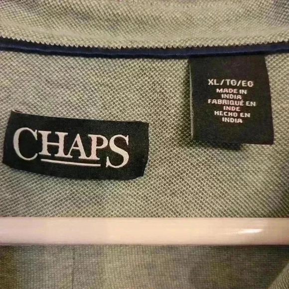 EUC Men's XL Chaps cotton mint green long sleeve polo shirt, $18 - Picture 3 of 4